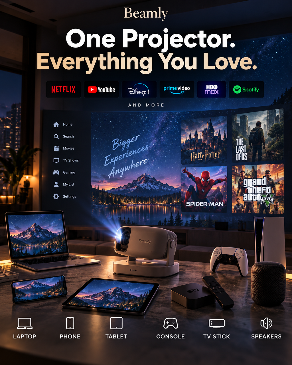 Your streaming, your console, your laptop
